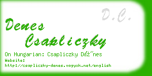 denes csapliczky business card